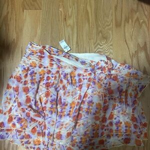 Aerie Floral Wrap Mini Skirt - Orange and Purple